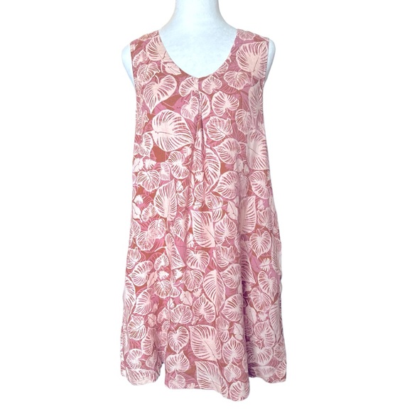 TAHARI NWT Short Floral Party/Cocktail Dress, Pink Lining 100% Linen. - Picture 2 of 7